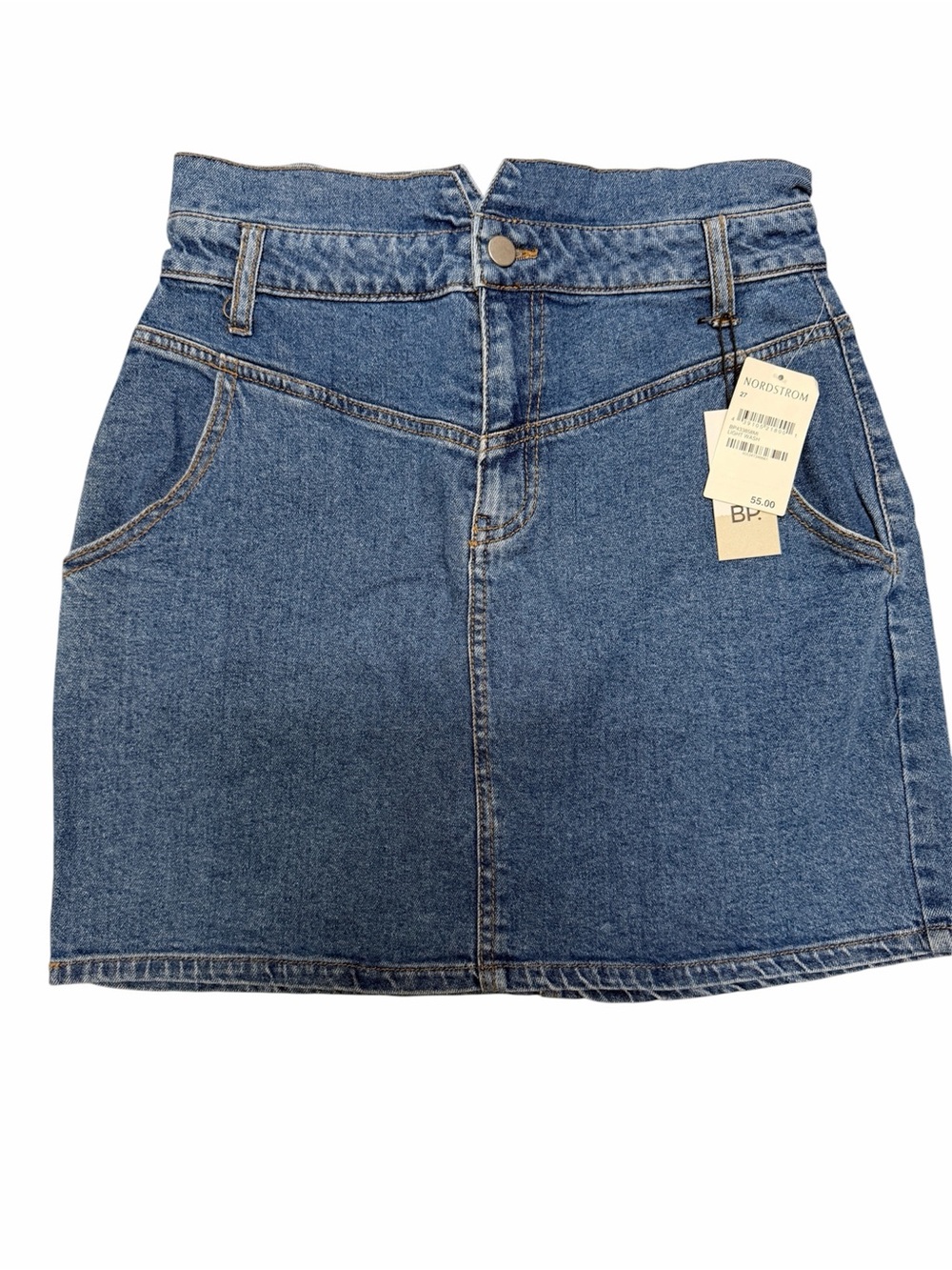 BP Nordstrom Denim Mini Skirt Womens 27 NWT Light Wash High Rise Y2K